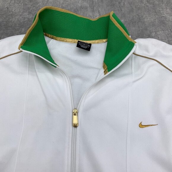 Nike‎ Jacket Adult Large White Green Gold Zip Lebron Basketball St V Mary Irish - Picture 2 of 11